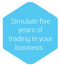 Simulate five years of trading in your business.